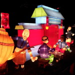 A lantern teahouse under the February moon