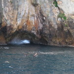 Taking the blowhole challenge at Poor Knights Islands