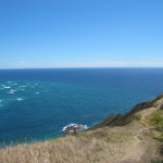 Swirls and currents as the Tasman and Pacific seas meet at Cape Reinga