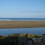 Our view at Ahipara across the end of 90 Mile Beach