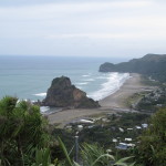 Lion Rock sleeps at Piha Beach