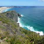 The coastal trail heading away from the Cape Reinga lighthouse