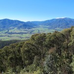 View to the ski mountains along the Alpine Highway, Victoria