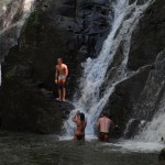 Backpackers enjoying Dinner Falls