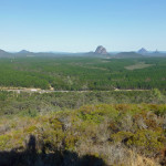 Glass House Mountains from Wild Horse Lookout in the morning