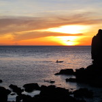 Apo Island cove at sunset