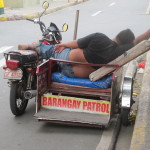 Little need for a village (Barangay) patrolman on a Saturday in Intramuros