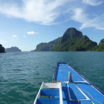 Our bangka heads from El Nido through limestone islands to Miniloc