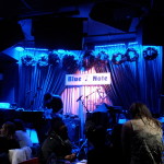 At the famous Blue Note, 2AM, preparing for the music