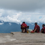 Young monks high in the clouds at Pelling, Sikkim