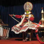 The king and drummer at Kathakali show