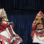 Kathakali scene between king and daughter