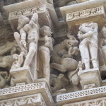 Lovingly detailed - and very lithe - apsaras at Khajuraho