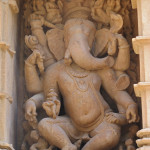 Elegant sculpture of Ganesha, Shiva's son, at Khajuraho