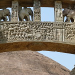 Rich sculpture on arched bridge of north gate