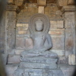 Lithe Buddha within monastery sanctuary