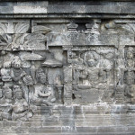 Buddha and his disciples. Borobudur
