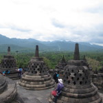 The view from the top of Borobudur Temple