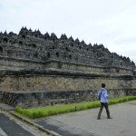 Borobudur Temple from close by, with barely visible top