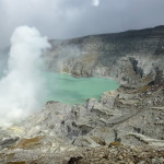 Strikiing landscape of Ijen crater