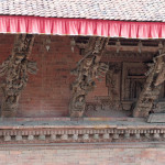 Intricate wood buttresses, Patan