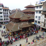 LIning up for offerings, Durbar Square, Kathmandu