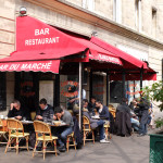 Parisians outside at table