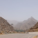 Road thru the slate rock mountains of Al Hajar