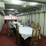 The grand dining room in first class, the Rocket steamer