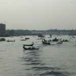 Ferry traffic across the Buriganga River, Dhaka