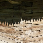 Interlocked logs of wooden church