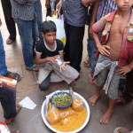 No English - negotiating for street food, Dhaka, Bangladesh