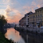 Sunset over the Miljacka River, Sarajevo