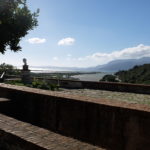 View over Corfu from hilltop fort, Butrint