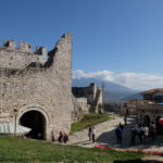 Entrance portal with confused visitors, Berat Castle