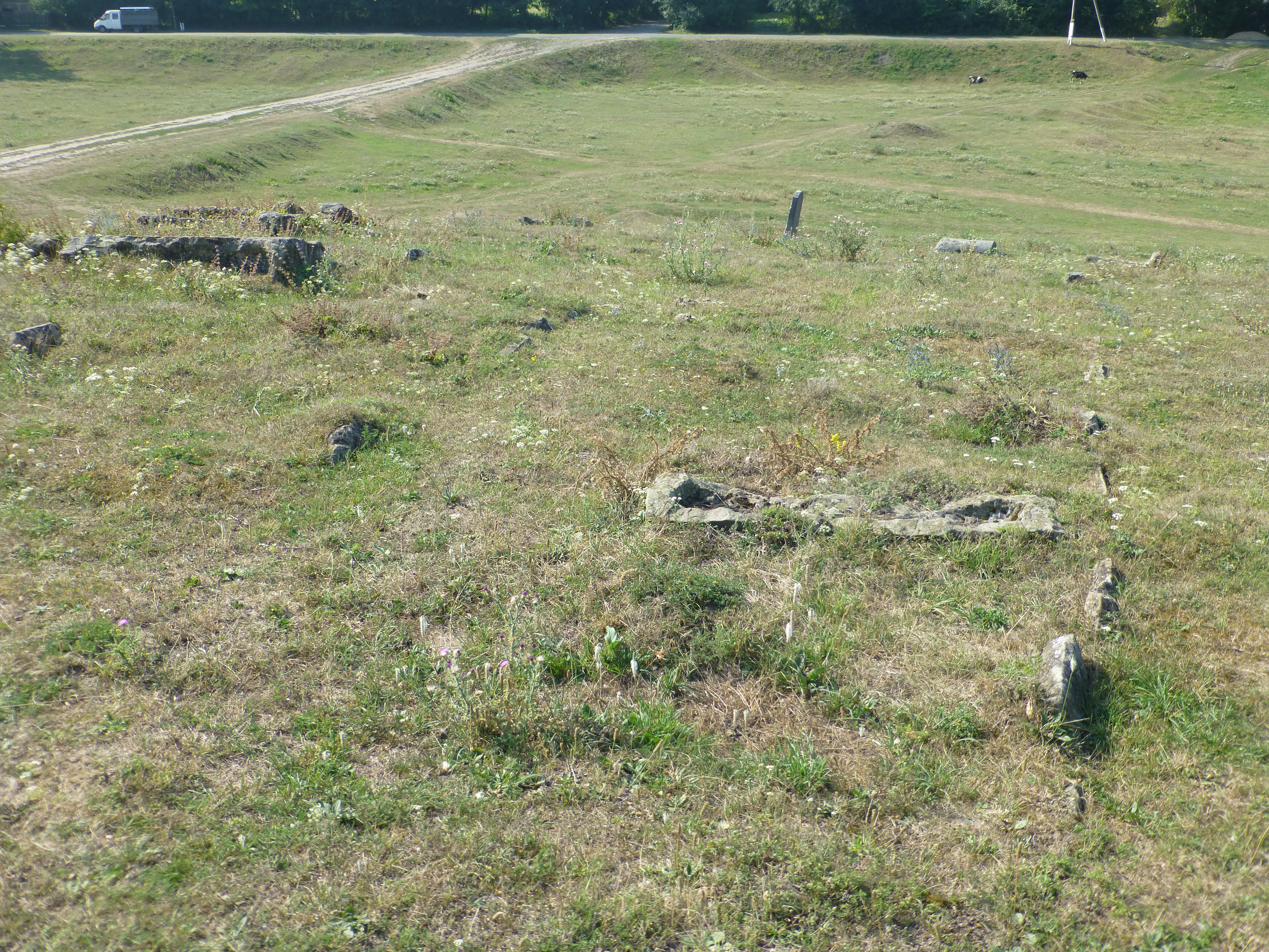 Remnants of tombstones, Bilohorodka cemetery